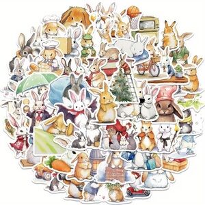 50 Pc Rabbit  Stickers